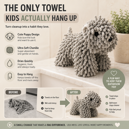 Dog-Shaped Hand Towel